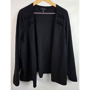 Lane Bryant Womens Cardigan Sweater Size 3X 22 / 24 Black Long Sleeve Open Front